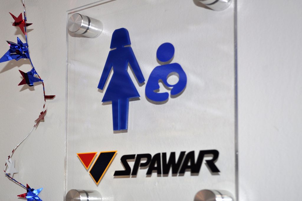 101029-N-5972N-008
San Diego, Calif. (October 29, 2010) – This sign indicates Space and Naval Warfare Systems Command’s (SPAWAR) Mother’s Room. SPAWAR designed and constructed the first of two Mother’s Rooms to enable new mothers to continue breastfeeding once returning to work.  This workplace quality of life initiative was recognized by the San Diego Breastfeeding Coalition.
U.S. Navy Photo by Rick Naystatt (Released)