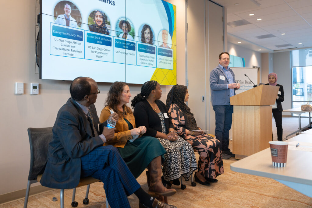 Refugee and Immigrant Health Summit hosted by the Refugee Health Unit of the UC San Diego Center for Community Health.  January 27, 2025
Southeastern Live Well Center - Tubman Chavez Conference Center -
Featured Speakers:
Davey Smith, MD
Amina Sheik Mohamed, MPH
Crystal Cené, MD, MPH, FAHA
Jennifer Tuteur, MD
Abdi Abdillahi, MBA
Farhat Popal, MPP
Etleva Bejko, MA
Jennifer Nations, PhD
Tala Al-Rousan, MD, MPH
Dr. Kristin Brownell
Janine Young, MD